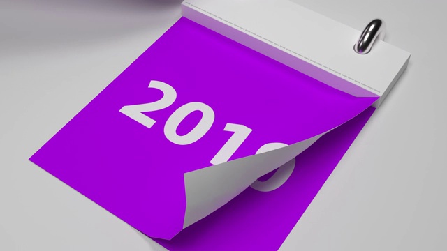 2000年至2020年紫色翻页日历