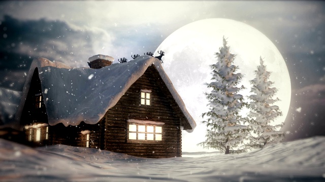 詳情圖-圣誕夜,飛翔的圣誕老人