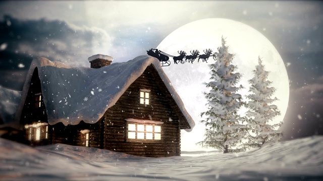 詳情圖-圣誕夜,飛翔的圣誕老人