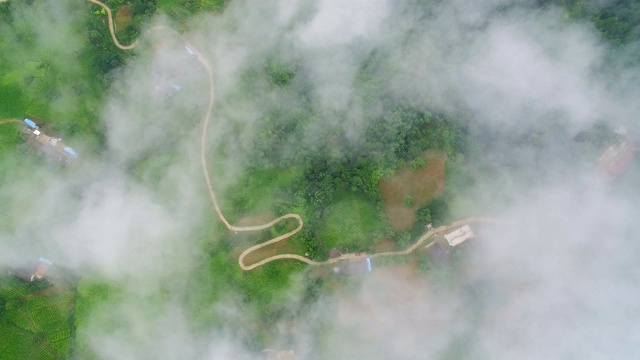 详情图-秦岭山村鸟瞰图，陕西，中国。