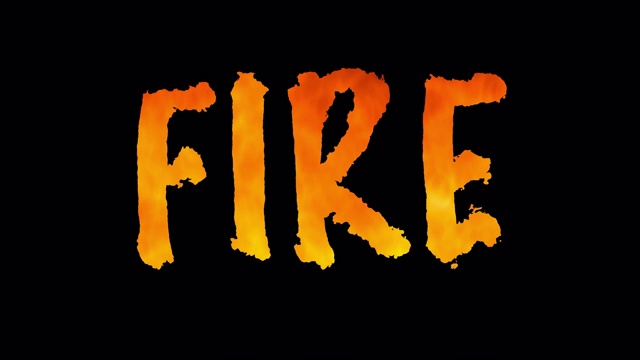 带有alpha通道的“FIRE”字。循环45秒。