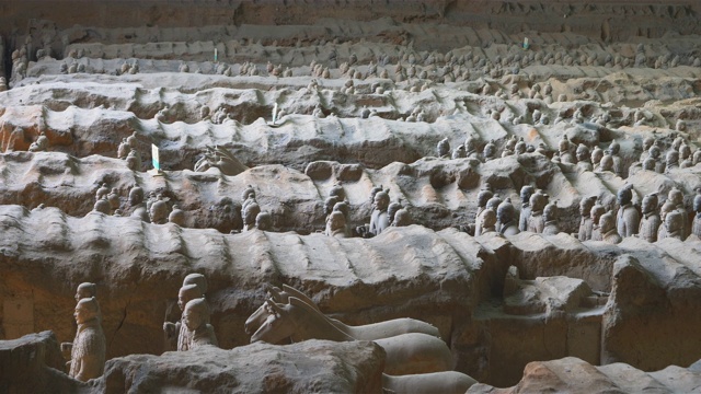 中国古代历史遗迹兵马俑在中国西安