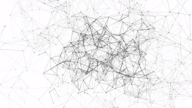 人工智能- AI字母-概念。4k抽象数字动画3d，计算机，大脑，智能，机器学习，技术，连接。