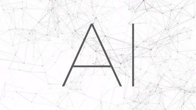 詳情圖-人工智能-,AI字母-概念。4k抽象數(shù)字動(dòng)畫3d，計(jì)算機(jī)，大腦，智能，機(jī)器學(xué)習(xí)，技術(shù)，連接。