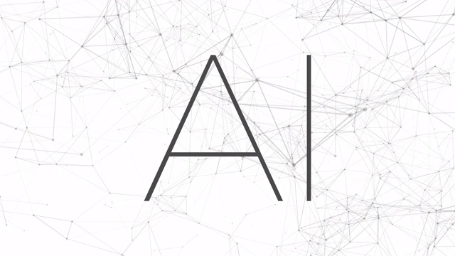 詳情圖-人工智能-,AI字母-概念。4k抽象數(shù)字動(dòng)畫3d，計(jì)算機(jī)，大腦，智能，機(jī)器學(xué)習(xí)，技術(shù)，連接。