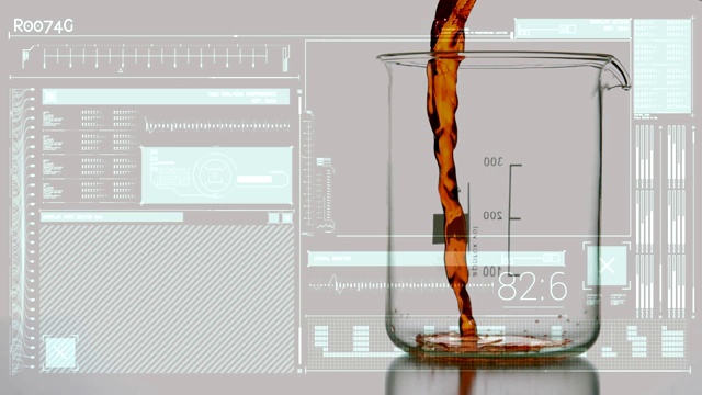 詳情圖-數(shù)字合成的液體和測量燒杯