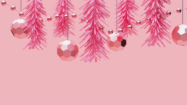 詳情圖-粉色場(chǎng)景3d渲染運(yùn)動(dòng)抽象金屬物體裝飾圣誕節(jié)的概念