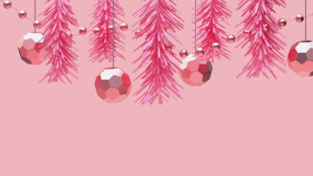 詳情圖-粉色場(chǎng)景3d渲染運(yùn)動(dòng)抽象金屬物體裝飾圣誕節(jié)的概念
