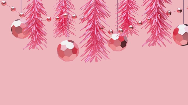詳情圖-粉色場(chǎng)景3d渲染運(yùn)動(dòng)抽象金屬物體裝飾圣誕節(jié)的概念