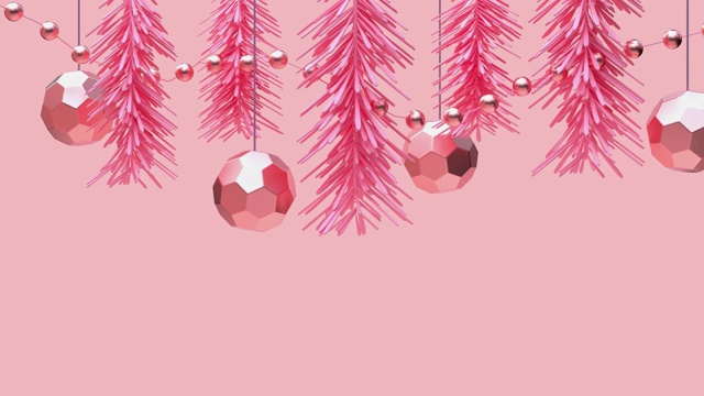 詳情圖-粉色場(chǎng)景3d渲染運(yùn)動(dòng)抽象金屬物體裝飾圣誕節(jié)的概念