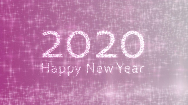 2020新年快乐，粉色背景