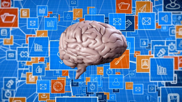 数字大脑与互联网图标