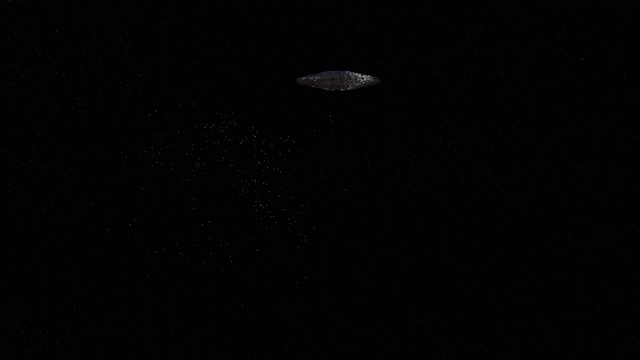 飞碟飞过，旋转飞船与外星访客，高详细的外星飞碟旅行的星星，4k