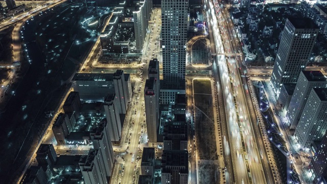 詳情圖-城市道路夜景鳥(niǎo)瞰圖