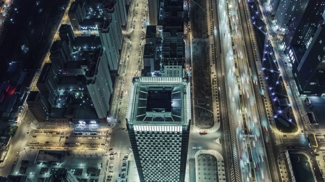 詳情圖-城市道路夜景鳥(niǎo)瞰圖