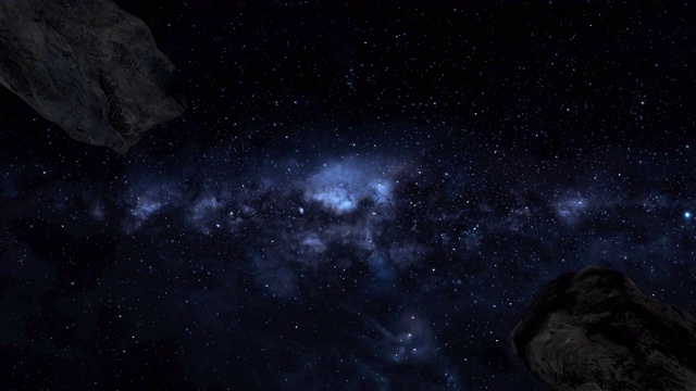 两颗小行星在外太空险些相撞