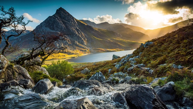 英國(guó)威爾士Llyn Ogwen的山溪