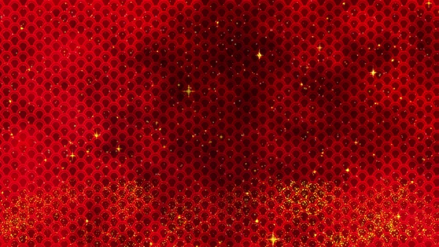 詳情圖-紅色的中國新年背景，金色的星星閃閃發(fā)光，還有龍的圖案。3D渲染可循環(huán)動(dòng)畫4k。魔幻新年快樂動(dòng)畫