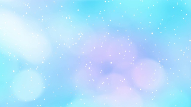 雪移动蓝色闪光灯，屏幕模糊光反射循环。散景蓝色粒子模糊灯光背景纹理平滑运动图形。明亮柔和的现代装饰。录像视频4 k。