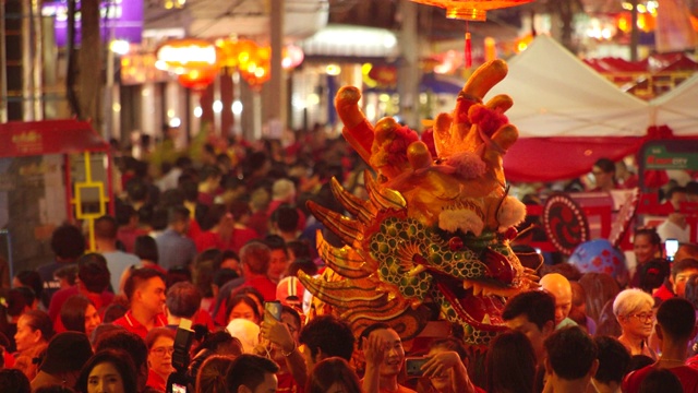 詳情圖-4,k,slowmotion。中國的燈籠和舞龍在中國新年。