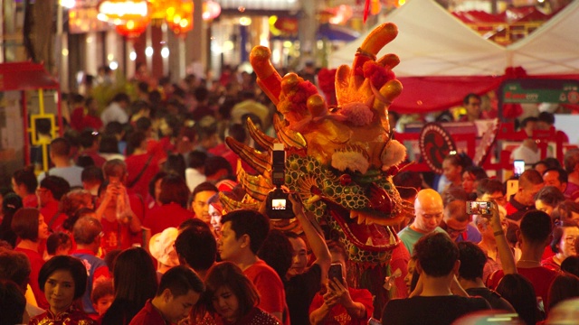 詳情圖-4,k,slowmotion。中國的燈籠和舞龍在中國新年。