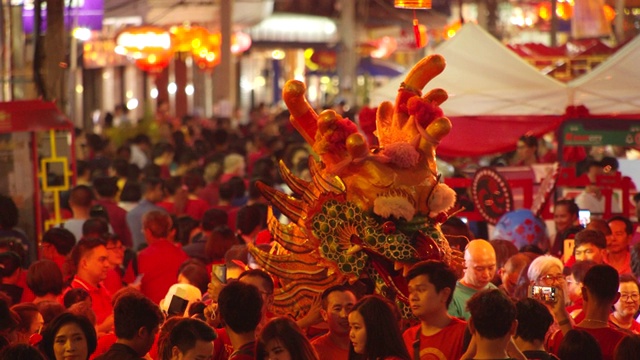 詳情圖-4,k,slowmotion。中國的燈籠和舞龍在中國新年。