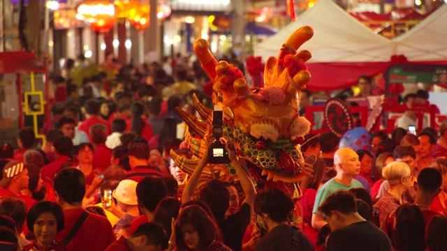 詳情圖-4,k,slowmotion。中國的燈籠和舞龍在中國新年。