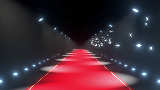 4k 3D红毯，闪光灯动画