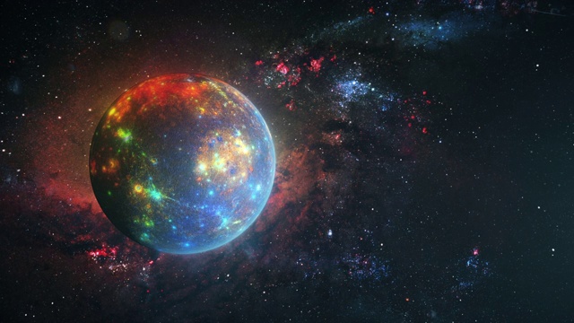 詳情圖-未來行星水星與發(fā)光的外星光