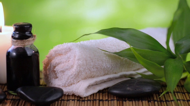 玄武岩禅宗石与兰木上