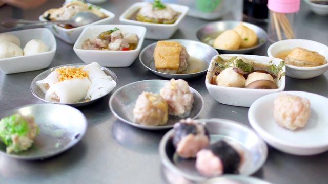 热中国流点心，特写镜头