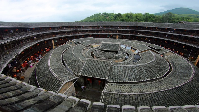2018年6月10日，中国永定龙岩，联合国教科文组织世界遗产客家土楼。福建的建筑