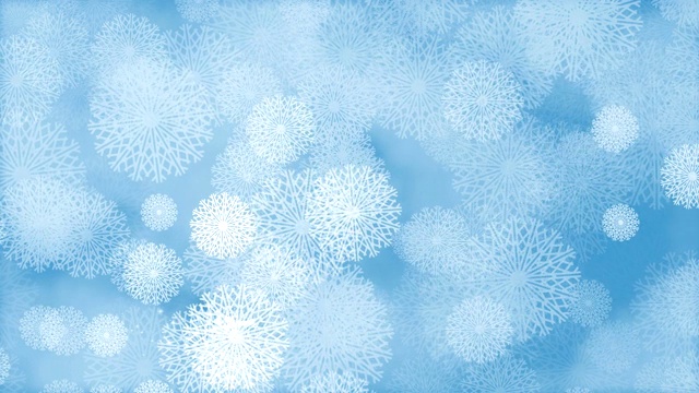 圣诞树，暴风雪，雪花，蓝色的背景从雪花。新的一年的项目。冬天无缝的背景