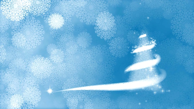 詳情圖-圣誕樹，暴風(fēng)雪，雪花，藍(lán)色的背景從雪花。新的一年的項(xiàng)目。冬天無縫的背景