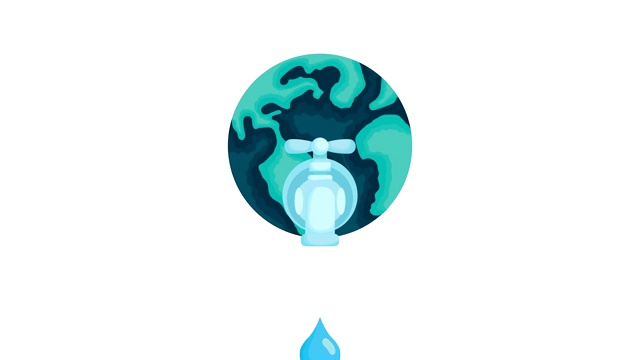 水日活动与世界星球和水龙头动画