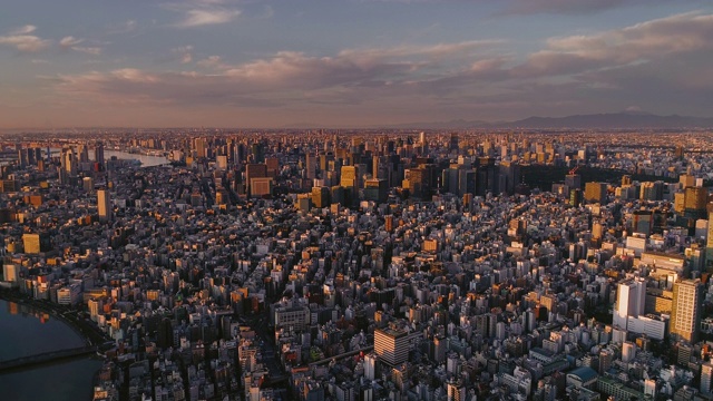 航拍东京市中心，日本