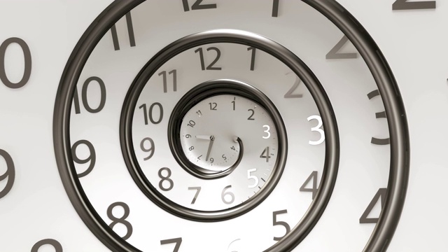 详情图-镜头缩放在无限时间的经典圆时钟。Round,Clock时间倒转。