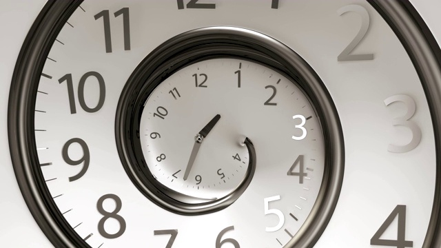 详情图-镜头缩放在无限时间的经典圆时钟。Round,Clock时间倒转。