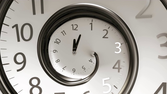 详情图-镜头缩放在无限时间的经典圆时钟。Round,Clock时间倒转。