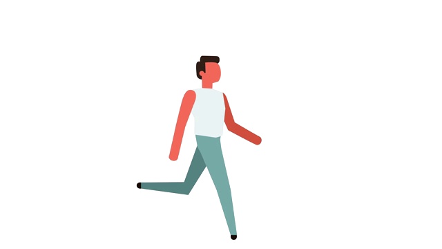 Stick Figure Figure象形图Color Man Character Run Cycle卡通动画