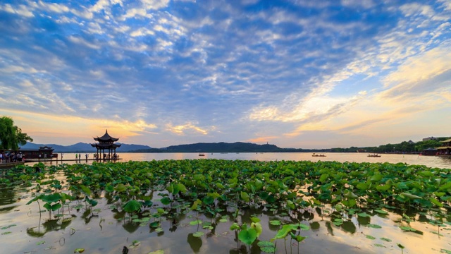 时光流逝，中国杭州西湖