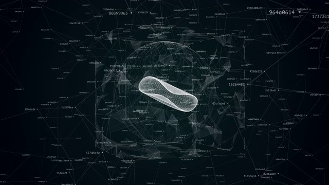 详情图-旋转红细胞线框的三维动画