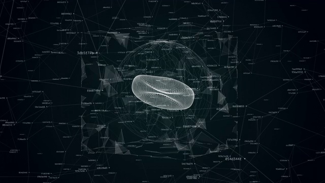 详情图-旋转红细胞线框的三维动画