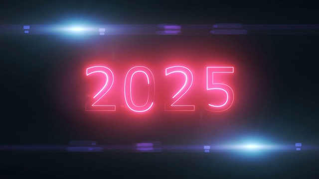 详情图-黑色背景下的2025年概念