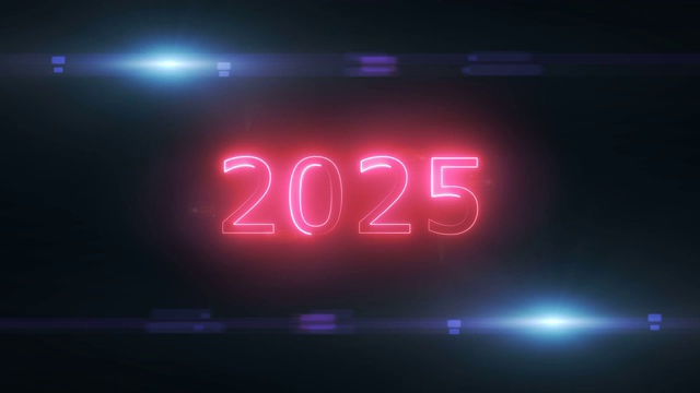 详情图-黑色背景下的2025年概念