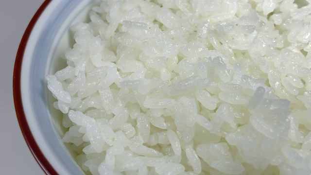 白米饭，特写视频剪辑
