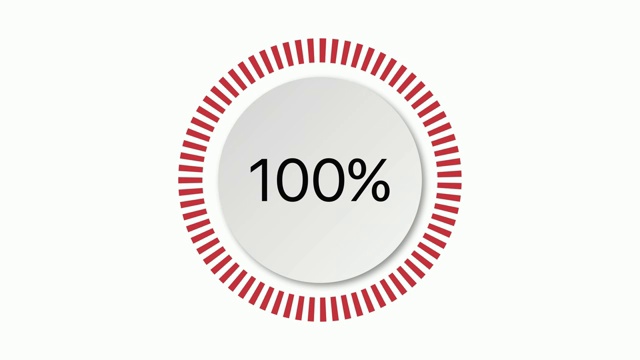用红色圈出从0到100的百分比图，用于网页设计、用户界面(UI)或信息图表指示器