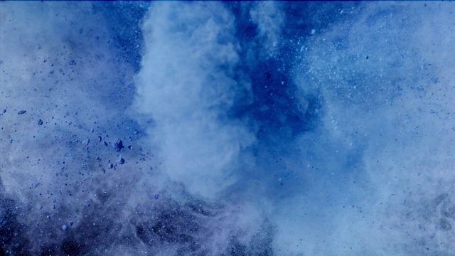 詳情圖-藍色粉末在空氣中碰撞超級慢動作視頻1000幀/秒