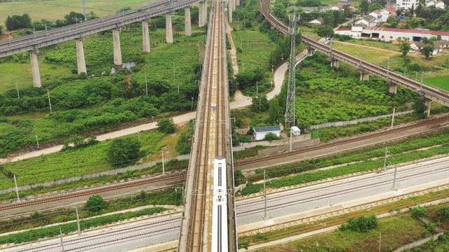 中國(guó)鐵路高架鄉(xiāng)村風(fēng)光