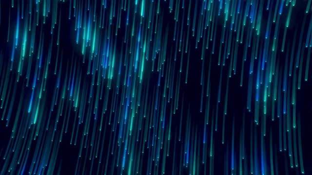 詳情圖-流星射擊，光速太空旅行，彩色發(fā)光的光雨，霓虹線背景動畫，數(shù)字簽名與許多火球從天空落下